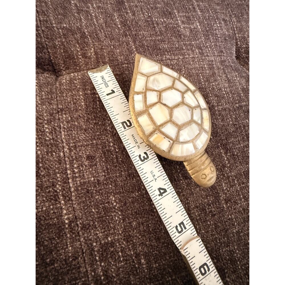 Vintage Brass Turtle Abalone/Mother of Pearl Ashtray or Trinket Box - Picture 6 of 8